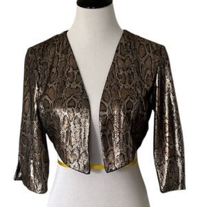 🆕 Caché Open Animal Metallic Print Open Jacket size M